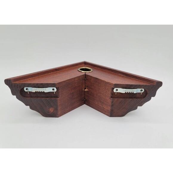 Home Interiors Wooden Wall 2 Corner Candle Holders Homco - Picture 3 of 11